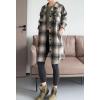 imageMinibee Womens Flannel Shirt Jacket Plaid Long Sleeve Shacket Button Down Blouses Tops with PocketsBlack