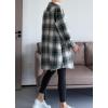 imageMinibee Womens Flannel Shirt Jacket Plaid Long Sleeve Shacket Button Down Blouses Tops with PocketsGreen