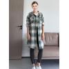 imageMinibee Womens Flannel Shirt Jacket Plaid Long Sleeve Shacket Button Down Blouses Tops with PocketsGreen