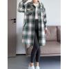 imageMinibee Womens Flannel Shirt Jacket Plaid Long Sleeve Shacket Button Down Blouses Tops with PocketsGreen