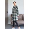 imageMinibee Womens Flannel Shirt Jacket Plaid Long Sleeve Shacket Button Down Blouses Tops with PocketsGreen