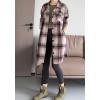 imageMinibee Womens Flannel Shirt Jacket Plaid Long Sleeve Shacket Button Down Blouses Tops with PocketsPink