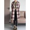 imageMinibee Womens Flannel Shirt Jacket Plaid Long Sleeve Shacket Button Down Blouses Tops with PocketsPink