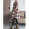 imageMinibee Womens Flannel Shirt Jacket Plaid Long Sleeve Shacket Button Down Blouses Tops with PocketsPink