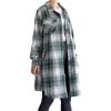 imageMinibee Womens Flannel Shirt Jacket Plaid Long Sleeve Shacket Button Down Blouses Tops with PocketsGreen