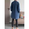 imageMinibee Womens Denim Jacket Button Down Shirts Long Sleeve Jean Jacket Cotton Blouses Fall OutfitsDark Blue