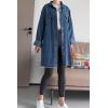 imageMinibee Womens Denim Jacket Button Down Shirts Long Sleeve Jean Jacket Cotton Blouses Fall OutfitsDark Blue
