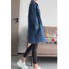 imageMinibee Womens Denim Jacket Button Down Shirts Long Sleeve Jean Jacket Cotton Blouses Fall OutfitsDark Blue