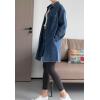 imageMinibee Womens Denim Jacket Button Down Shirts Long Sleeve Jean Jacket Cotton Blouses Fall OutfitsDark Blue