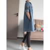 imageMinibee Womens Denim Jacket Button Down Shirts Long Sleeve Jean Jacket Cotton Blouses Fall OutfitsLight Blue
