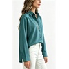 image:imageMinibee Womens Cotton Linen Button Down Shirts Long Sleeve Embroidered Blouses Casual Loose Fit Tunic TopsBlue