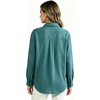 image:imageMinibee Womens Cotton Linen Button Down Shirts Long Sleeve Embroidered Blouses Casual Loose Fit Tunic TopsBlue