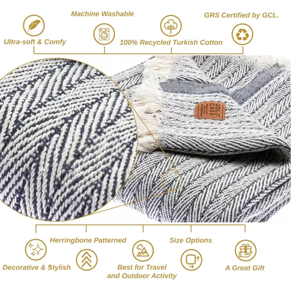 Gold CASE Retro Throw amp Blanket 50x60 inches 130x150cm Super Soft 100 Recycled Cotton  PREWashed Decorative and MultiPurpose Boho Blankets for Couch Farmhouse Bed Chair and Sofa Brown60x80 Vintage Navy Blue