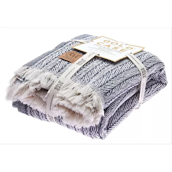 Gold CASE Retro Throw amp Blanket 50x60 inches 130x150cm Super Soft 100 Recycled Cotton  PREWashed Decorative and MultiPurpose Boho Blankets for Couch Farmhouse Bed Chair and Sofa Brown60x80 Vintage Navy Blue
