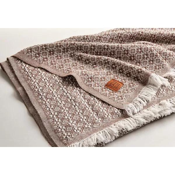 Gold CASE Retro Throw amp Blanket 50x60 inches 130x150cm Super Soft 100 Recycled Cotton  PREWashed Decorative and MultiPurpose Boho Blankets for Couch Farmhouse Bed Chair and Sofa Brown50x60 Retro Brown