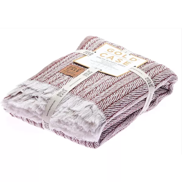 Gold CASE Retro Throw amp Blanket 50x60 inches 130x150cm Super Soft 100 Recycled Cotton  PREWashed Decorative and MultiPurpose Boho Blankets for Couch Farmhouse Bed Chair and Sofa Brown60x80 Vintage Brick