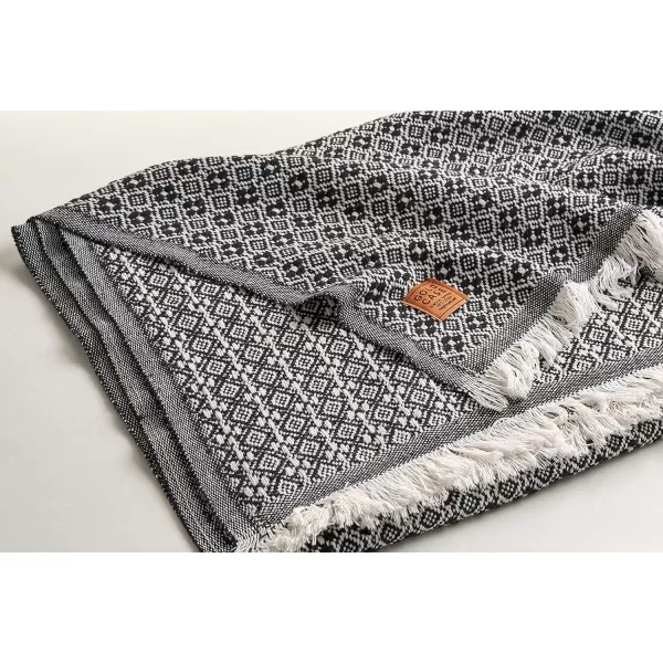 Gold CASE Retro Throw amp Blanket 50x60 inches 130x150cm Super Soft 100 Recycled Cotton  PREWashed Decorative and MultiPurpose Boho Blankets for Couch Farmhouse Bed Chair and Sofa Brown50x60 Retro Black