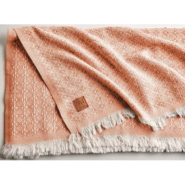 Gold CASE Retro Throw amp Blanket 50x60 inches 130x150cm Super Soft 100 Recycled Cotton  PREWashed Decorative and MultiPurpose Boho Blankets for Couch Farmhouse Bed Chair and Sofa Brown50x60 Retro Orange