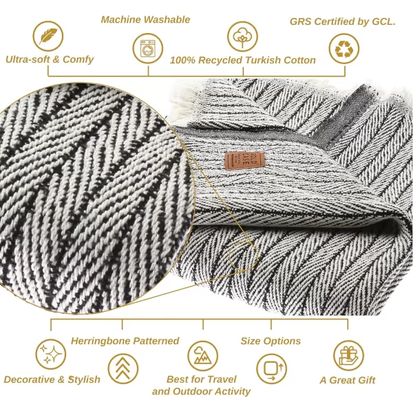 Gold CASE Retro Throw amp Blanket 50x60 inches 130x150cm Super Soft 100 Recycled Cotton  PREWashed Decorative and MultiPurpose Boho Blankets for Couch Farmhouse Bed Chair and Sofa Brown50x60 Vintage Black