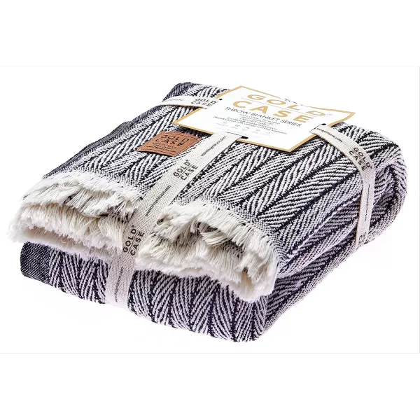 Gold CASE Retro Throw amp Blanket 50x60 inches 130x150cm Super Soft 100 Recycled Cotton  PREWashed Decorative and MultiPurpose Boho Blankets for Couch Farmhouse Bed Chair and Sofa Brown60x80 Vintage Black