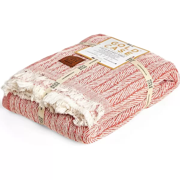 Gold CASE Retro Throw amp Blanket 50x60 inches 130x150cm Super Soft 100 Recycled Cotton  PREWashed Decorative and MultiPurpose Boho Blankets for Couch Farmhouse Bed Chair and Sofa Brown60x80 Vintage Orange