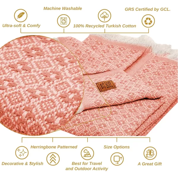 Gold CASE Retro Throw amp Blanket 50x60 inches 130x150cm Super Soft 100 Recycled Cotton  PREWashed Decorative and MultiPurpose Boho Blankets for Couch Farmhouse Bed Chair and Sofa Brown50x60 Retro Orange