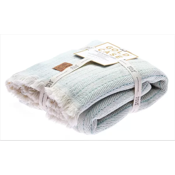 Gold CASE Retro Throw amp Blanket 50x60 inches 130x150cm Super Soft 100 Recycled Cotton  PREWashed Decorative and MultiPurpose Boho Blankets for Couch Farmhouse Bed Chair and Sofa Brown50x60 Vintage Aqua