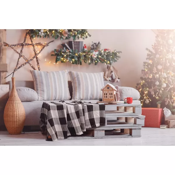 Gold CASE Retro Throw amp Blanket 50x60 inches 130x150cm Super Soft 100 Recycled Cotton  PREWashed Decorative and MultiPurpose Boho Blankets for Couch Farmhouse Bed Chair and Sofa Brown50x60 Buffalo Black