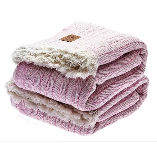 Gold CASE Retro Throw amp Blanket 50x60 inches 130x150cm Super Soft 100 Recycled Cotton  PREWashed Decorative and MultiPurpose Boho Blankets for Couch Farmhouse Bed Chair and Sofa Brown50x60 Set of 2 Vintage Pink