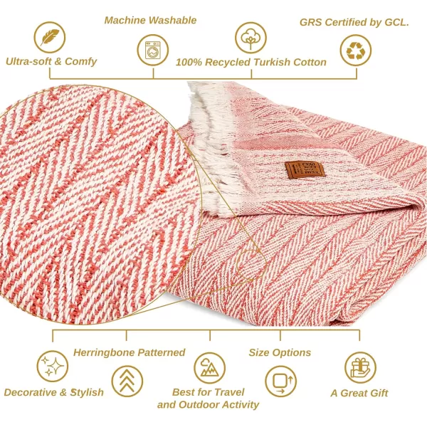 Gold CASE Retro Throw amp Blanket 50x60 inches 130x150cm Super Soft 100 Recycled Cotton  PREWashed Decorative and MultiPurpose Boho Blankets for Couch Farmhouse Bed Chair and Sofa Brown50x60 Vintage Orange