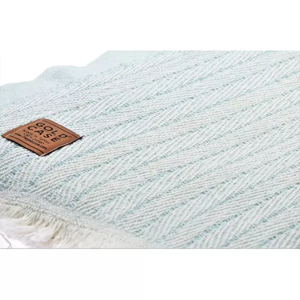 Gold CASE Retro Throw amp Blanket 50x60 inches 130x150cm Super Soft 100 Recycled Cotton  PREWashed Decorative and MultiPurpose Boho Blankets for Couch Farmhouse Bed Chair and Sofa Brown50x60 Vintage Aqua