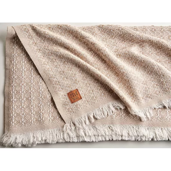 Gold CASE Retro Throw amp Blanket 50x60 inches 130x150cm Super Soft 100 Recycled Cotton  PREWashed Decorative and MultiPurpose Boho Blankets for Couch Farmhouse Bed Chair and Sofa Brown50x60 Retro Beige
