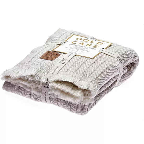 Gold CASE Retro Throw amp Blanket 50x60 inches 130x150cm Super Soft 100 Recycled Cotton  PREWashed Decorative and MultiPurpose Boho Blankets for Couch Farmhouse Bed Chair and Sofa Brown50x60 Vintage Beige
