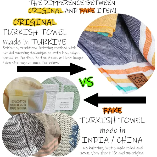 Gold CASE Turkish Beach Towel  Set of 6100 Cotton  70x38 inches XXL Oversized  PREWashed  Quick Dry Sand Free Turkish Towel  Lightweight Bath Towels OlymposMulticolor2Olymposred BeachBath Towel 1pc