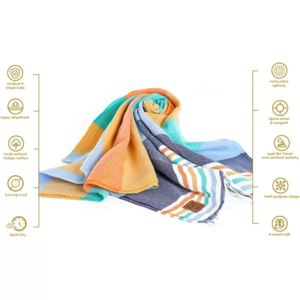 Gold CASE Turkish Beach Towel  Set of 6100 Cotton  70x38 inches XXL Oversized  PREWashed  Quick Dry Sand Free Turkish Towel  Lightweight Bath Towels OlymposMulticolor2Olymposgrey BeachBath Towel 1pc