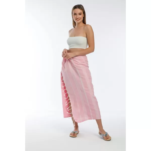 Gold CASE Turkish Beach Towel  Set of 6100 Cotton  70x38 inches XXL Oversized  PREWashed  Quick Dry Sand Free Turkish Towel  Lightweight Bath Towels OlymposMulticolor2Pink BeachBath Towel 1pc