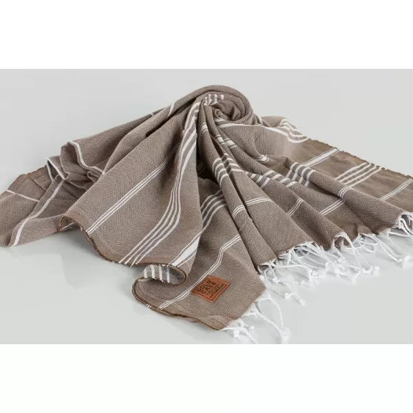 Gold CASE Turkish Beach Towel  Set of 6100 Cotton  70x38 inches XXL Oversized  PREWashed  Quick Dry Sand Free Turkish Towel  Lightweight Bath Towels OlymposMulticolor2Brownbeige BeachBath Towel Set