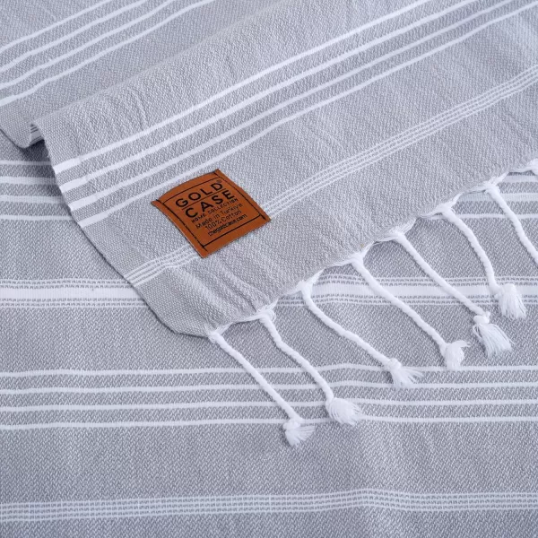 Gold CASE Turkish Beach Towel  Set of 6100 Cotton  70x38 inches XXL Oversized  PREWashed  Quick Dry Sand Free Turkish Towel  Lightweight Bath Towels OlymposMulticolor2Grey Hand Towel Set