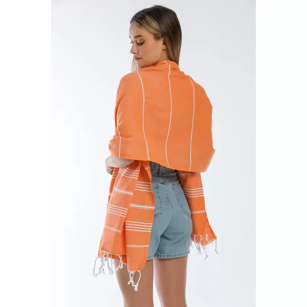 Gold CASE Turkish Beach Towel  Set of 6100 Cotton  70x38 inches XXL Oversized  PREWashed  Quick Dry Sand Free Turkish Towel  Lightweight Bath Towels OlymposMulticolor2Orange BeachBath Towel 1pc