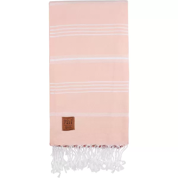 Gold CASE Turkish Beach Towel  Set of 6100 Cotton  70x38 inches XXL Oversized  PREWashed  Quick Dry Sand Free Turkish Towel  Lightweight Bath Towels OlymposMulticolor2Salmon BeachBath Towel 1pc
