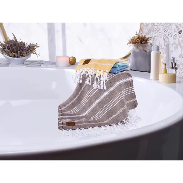 Gold CASE Turkish Beach Towel  Set of 6100 Cotton  70x38 inches XXL Oversized  PREWashed  Quick Dry Sand Free Turkish Towel  Lightweight Bath Towels OlymposMulticolor2Black Hand Towel Set