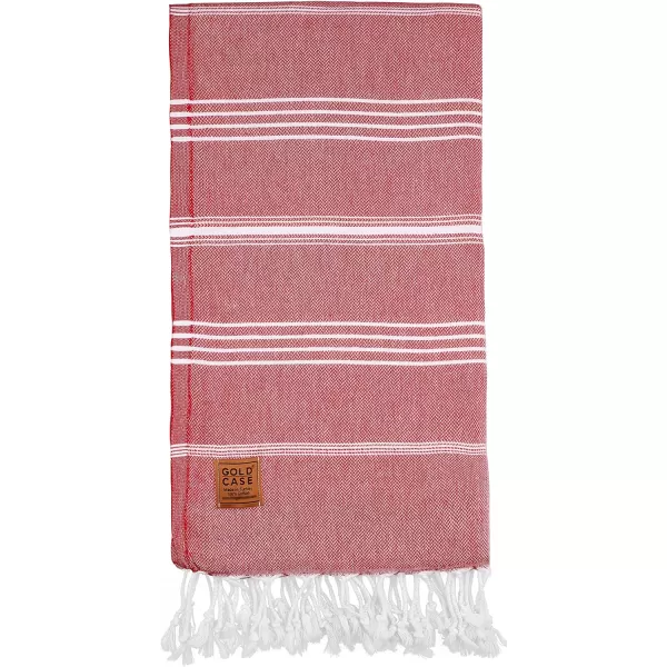 Gold CASE Turkish Beach Towel  Set of 6100 Cotton  70x38 inches XXL Oversized  PREWashed  Quick Dry Sand Free Turkish Towel  Lightweight Bath Towels OlymposMulticolor2Red BeachBath Towel 1pc