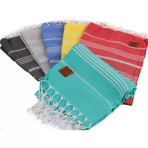 Gold CASE Turkish Beach Towel  Set of 6100 Cotton  70x38 inches XXL Oversized  PREWashed  Quick Dry Sand Free Turkish Towel  Lightweight Bath Towels OlymposMulticolor2Multicolor1 BeachBath Towel Set