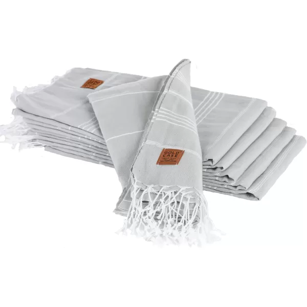 Gold CASE Turkish Beach Towel  Set of 6100 Cotton  70x38 inches XXL Oversized  PREWashed  Quick Dry Sand Free Turkish Towel  Lightweight Bath Towels OlymposMulticolor2Grey BeachBath Towel Set
