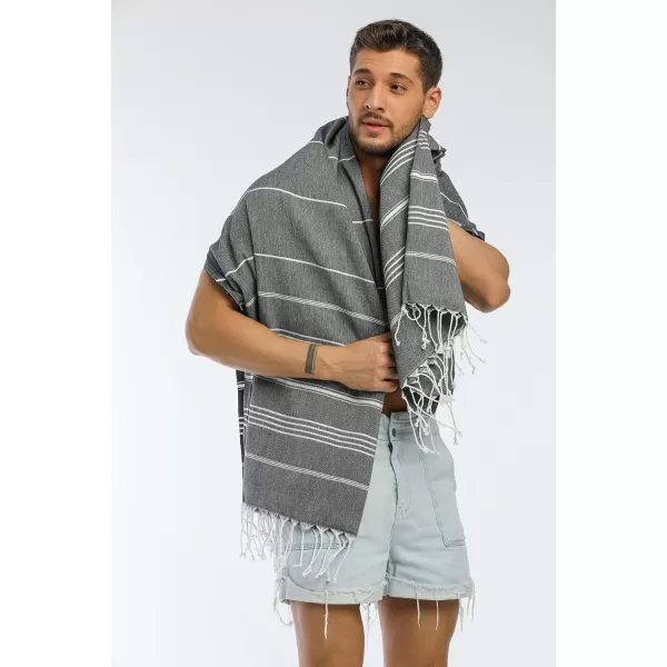 Gold CASE Turkish Beach Towel  Set of 6100 Cotton  70x38 inches XXL Oversized  PREWashed  Quick Dry Sand Free Turkish Towel  Lightweight Bath Towels OlymposMulticolor2Black BeachBath Towel 1pc