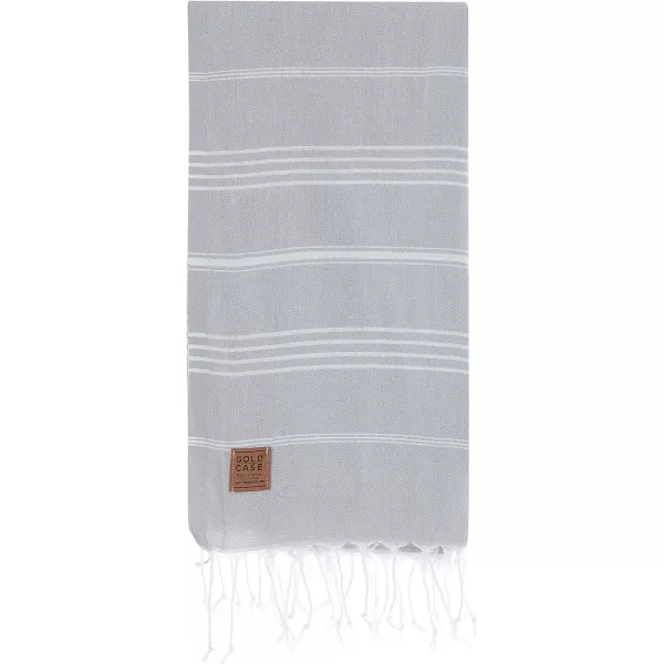 Gold CASE Turkish Beach Towel  Set of 6100 Cotton  70x38 inches XXL Oversized  PREWashed  Quick Dry Sand Free Turkish Towel  Lightweight Bath Towels OlymposMulticolor2Grey BeachBath Towel Set