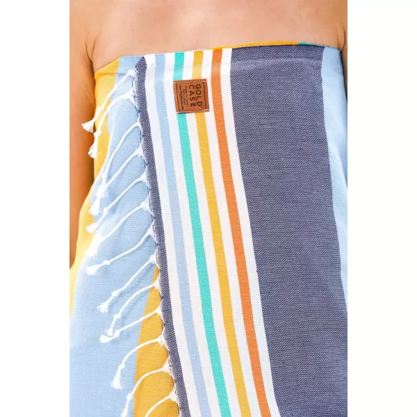 Gold CASE Turkish Beach Towel  Set of 6100 Cotton  70x38 inches XXL Oversized  PREWashed  Quick Dry Sand Free Turkish Towel  Lightweight Bath Towels OlymposMulticolor2Olymposmulticolor1 BeachBath Towel 1pc