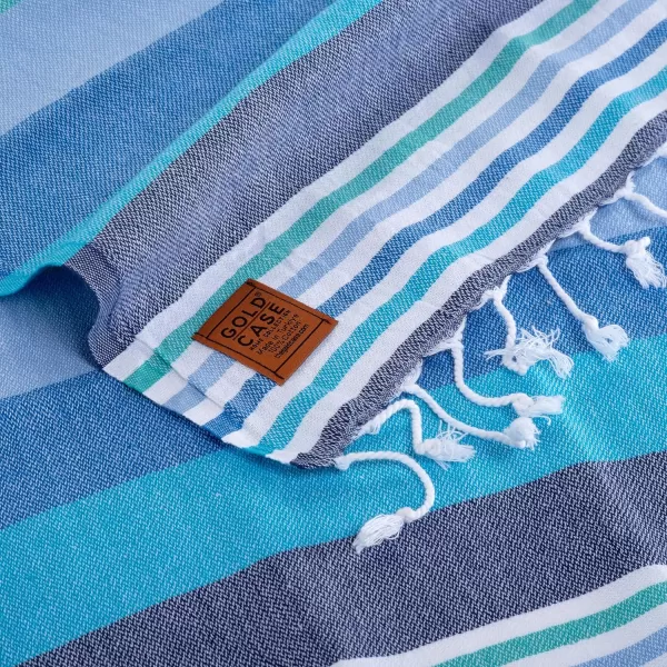 Gold CASE Turkish Beach Towel  Set of 6100 Cotton  70x38 inches XXL Oversized  PREWashed  Quick Dry Sand Free Turkish Towel  Lightweight Bath Towels OlymposMulticolor2Olymposblue Hand Towel Set