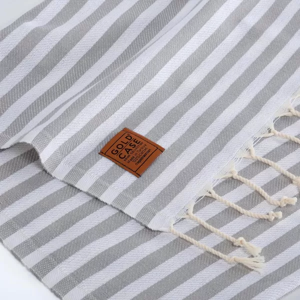 Gold CASE Turkish Beach Towel MYRA  40x70 inches XXL Oversized Bath Towels 100 Cotton Quick Dry Sand Free  with Free Reusable Bag Gift  Super Soft MyraOrangeGrey Hand Towel set