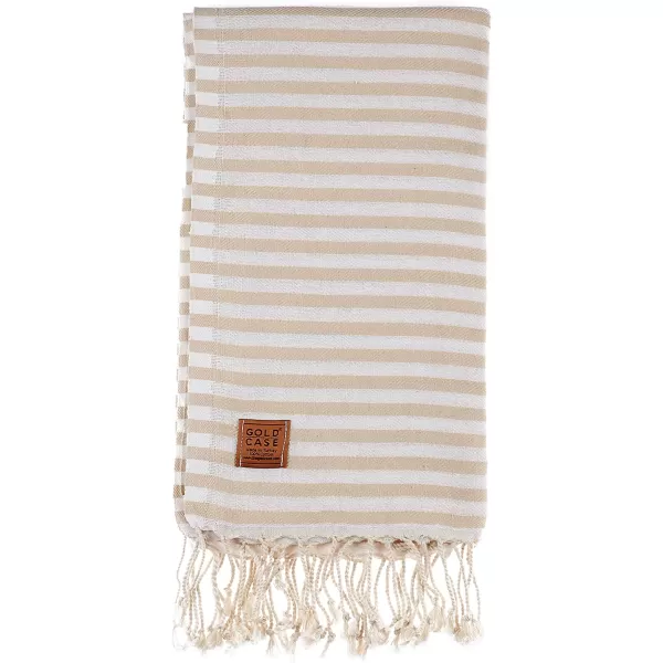 Gold CASE Turkish Beach Towel MYRA  40x70 inches XXL Oversized Bath Towels 100 Cotton Quick Dry Sand Free  with Free Reusable Bag Gift  Super Soft MyraOrangeBeige BeachBath Towel 1pc